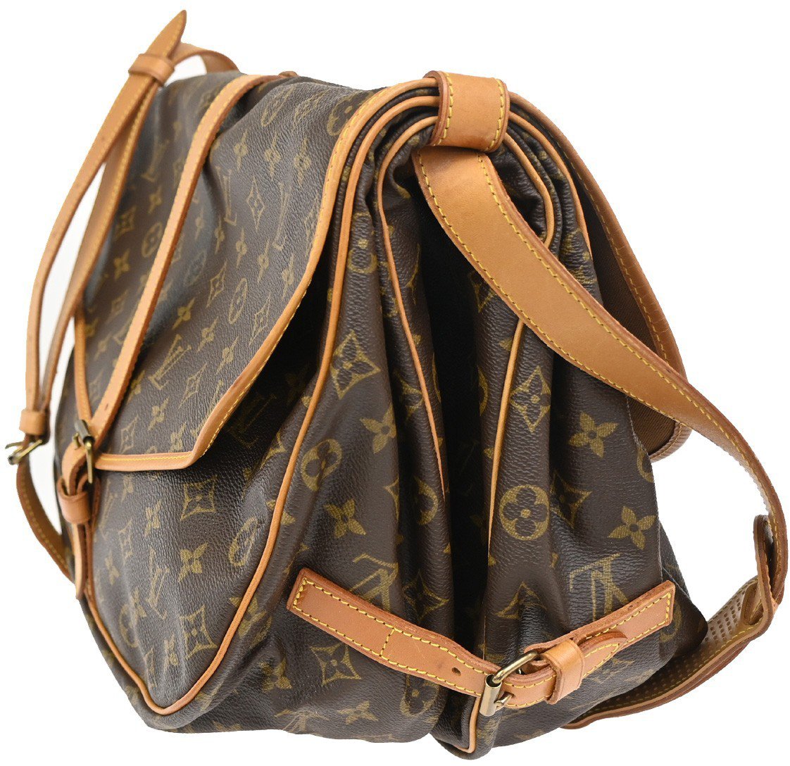 Louis Vuitton Saumur Handbag Monogram Canvas Bruin