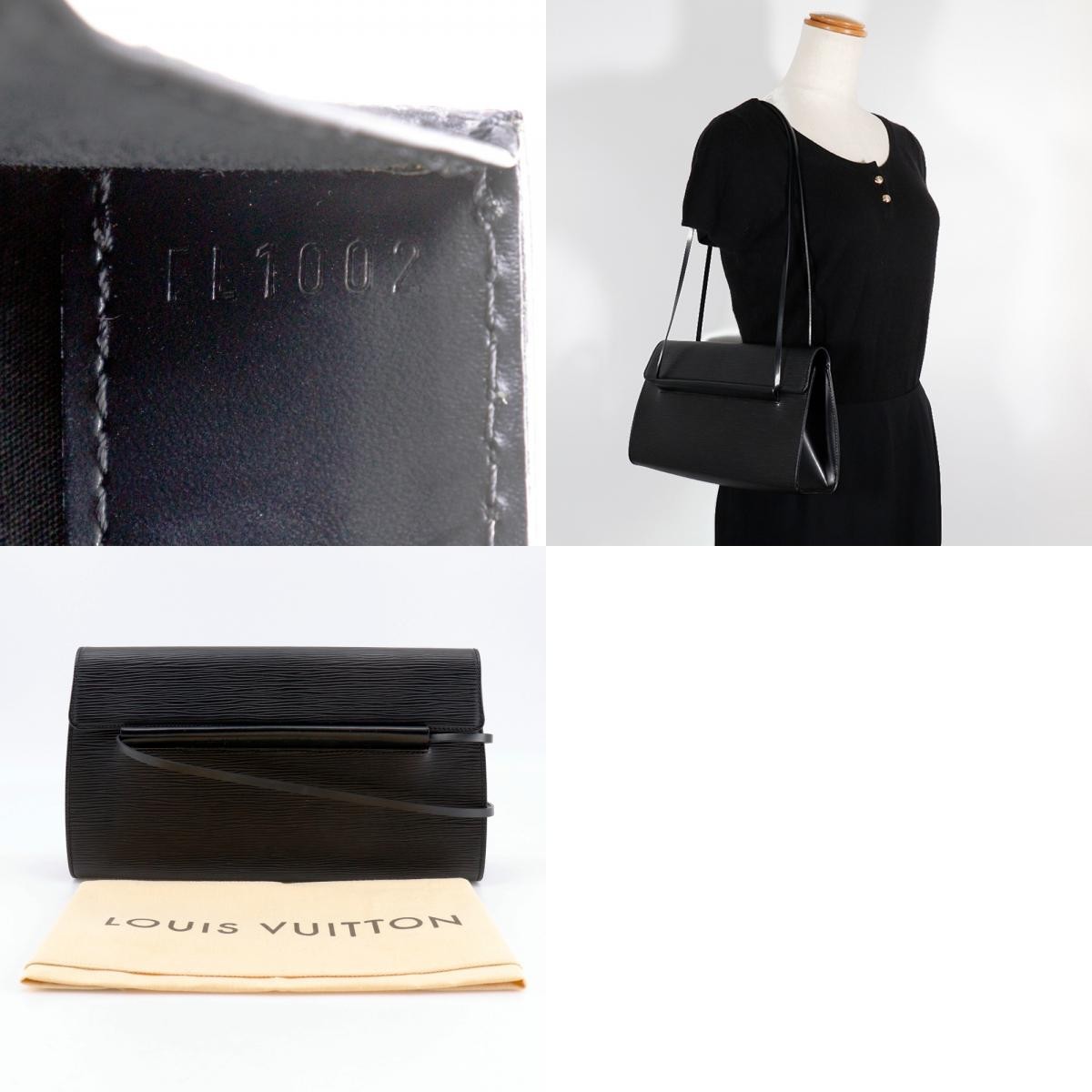 Louis Vuitton Louis Vuitton Dinard Handbag Epi Leather Zwart