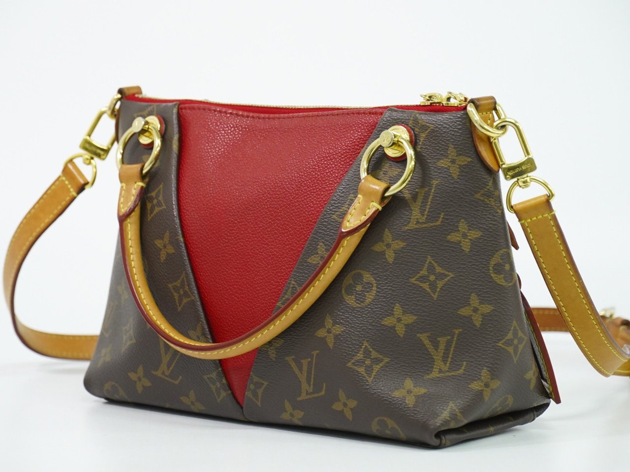 Louis Vuitton V Tote Monogram Canvas and Leather BB Bruin