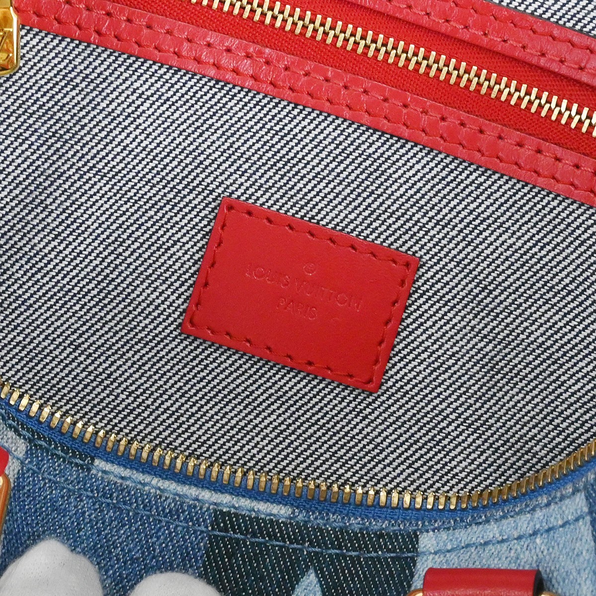 Louis Vuitton Louis Vuitton Speedy Bandouliere Bag Damier and Monogram Patchwork Denim 30 Blauw