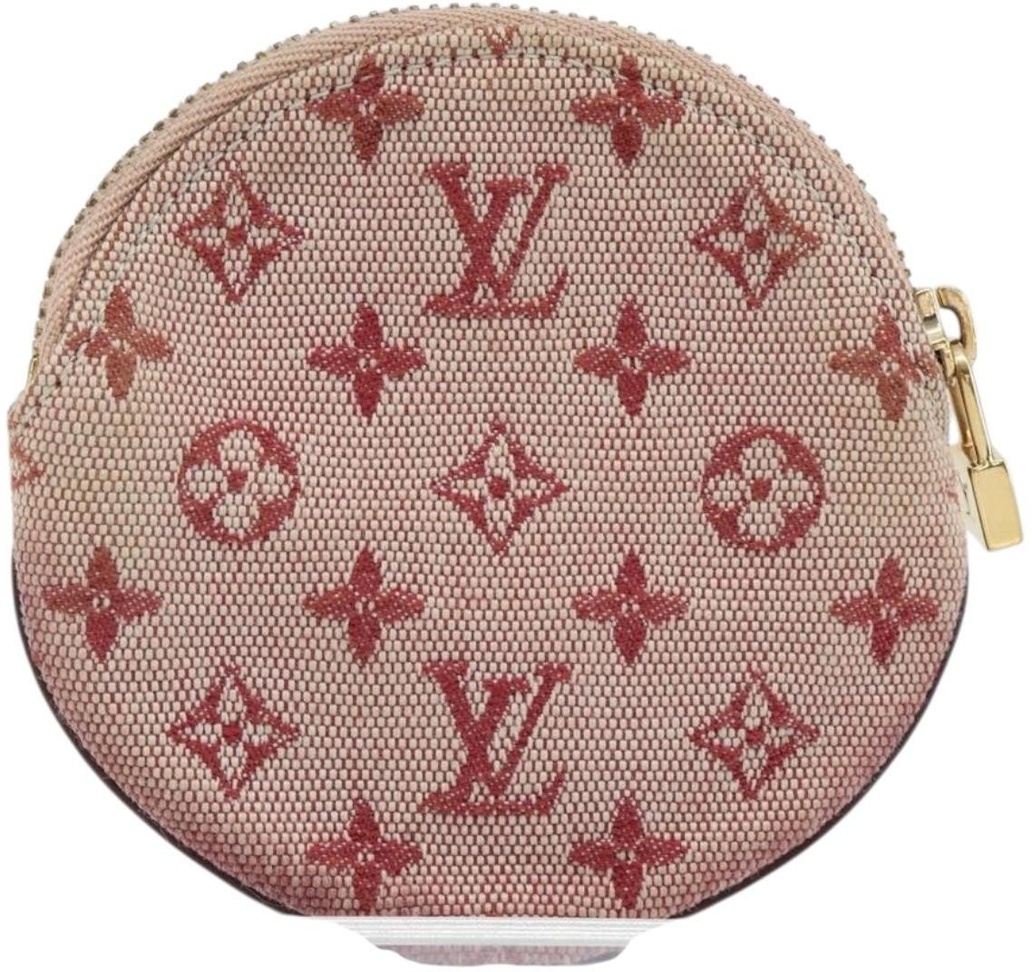 Louis Vuitton Louis Vuitton Round Coin Purse Mini Lin Rood