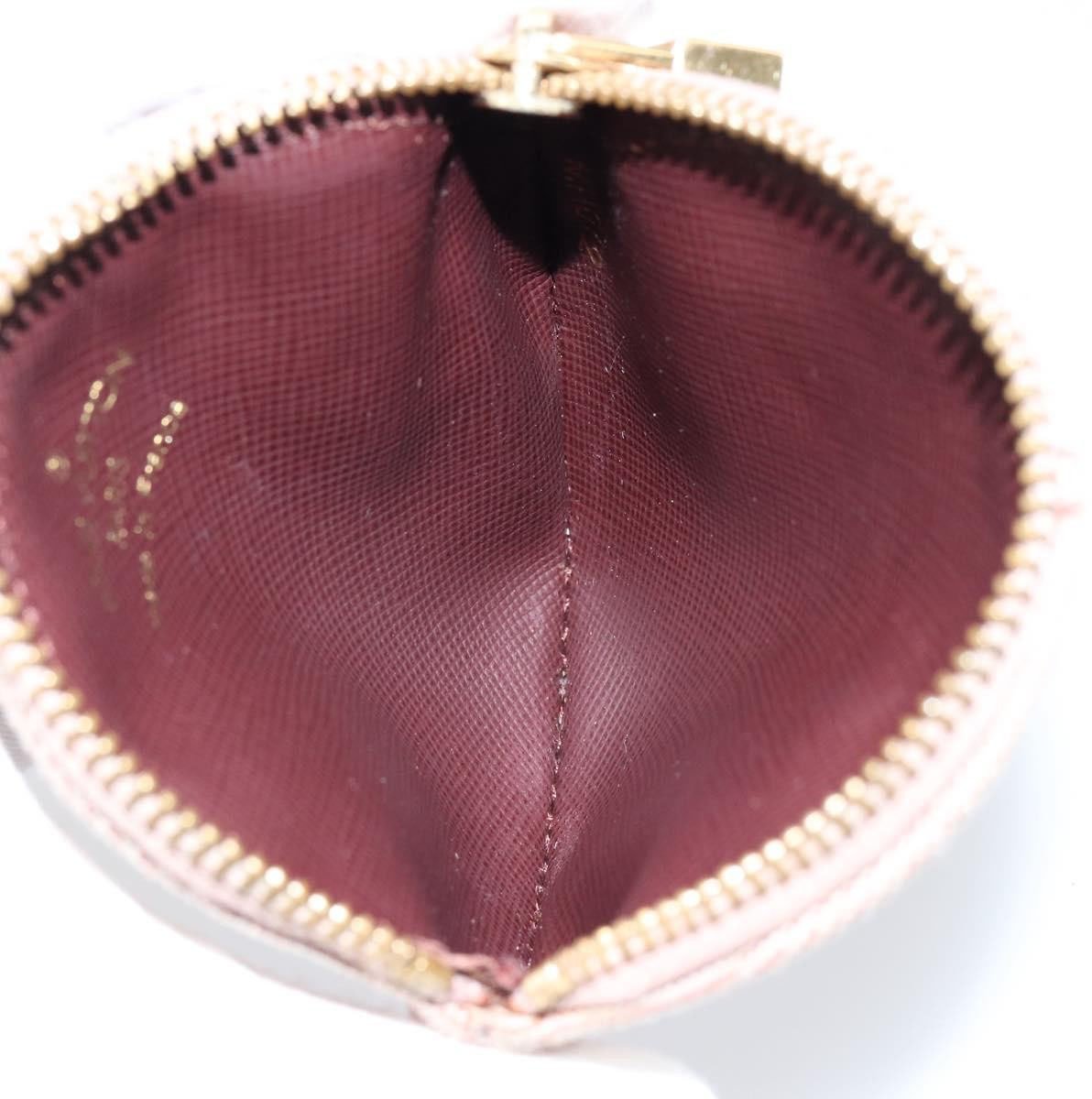 Louis Vuitton Louis Vuitton Round Coin Purse Mini Lin Rood