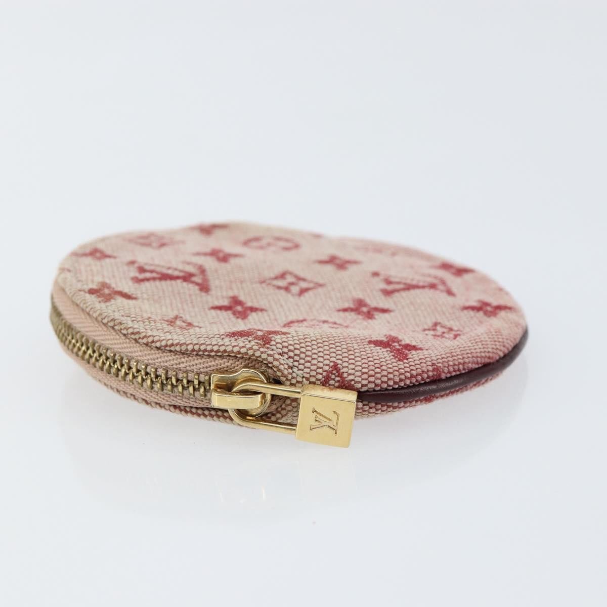Louis Vuitton Louis Vuitton Round Coin Purse Mini Lin Rood