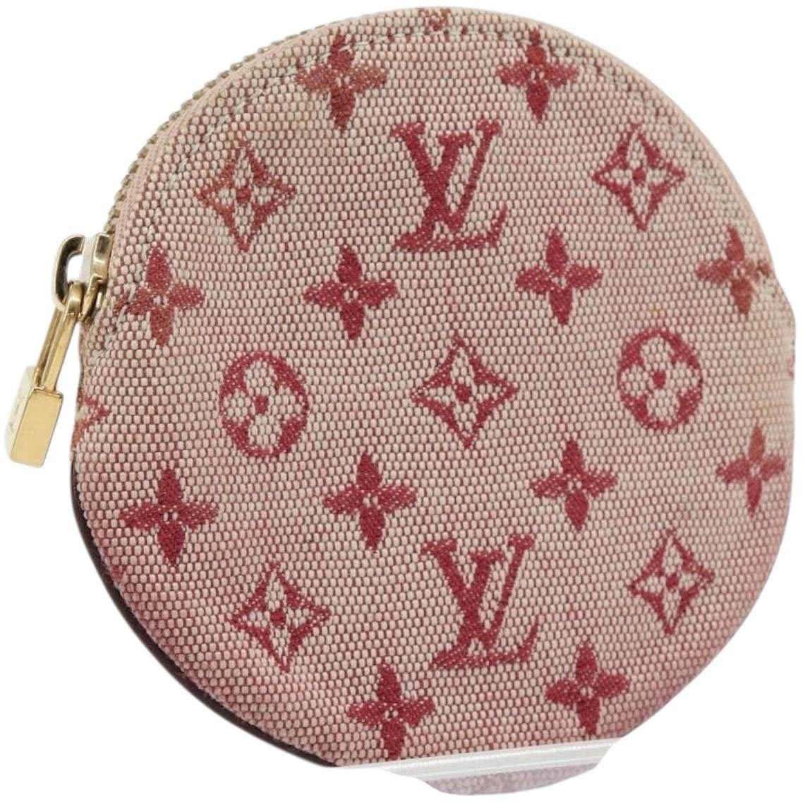 Louis Vuitton Louis Vuitton Round Coin Purse Mini Lin Rood