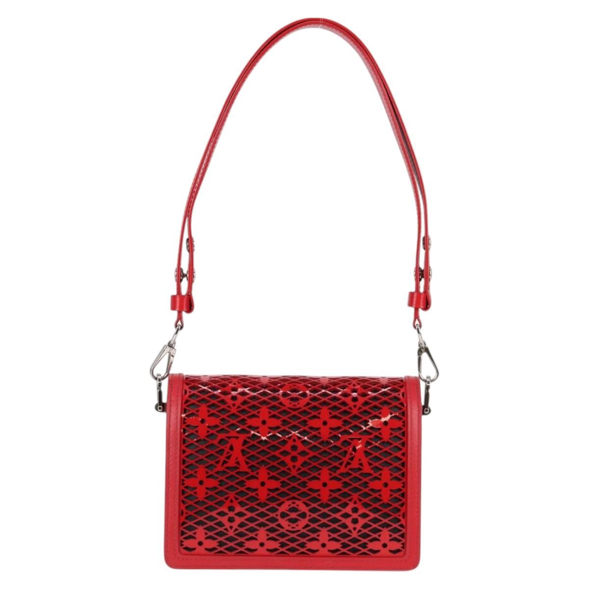 Louis Vuitton Louis Vuitton Dauphine Shoulder Bag Monogram Lace Leather Mini Rood