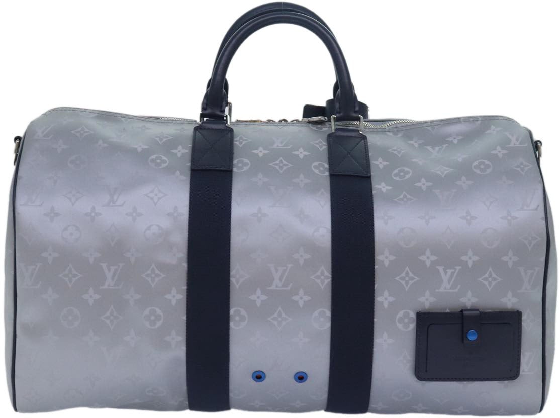 Louis Vuitton Louis Vuitton Keepall Bandouliere Bag Limited Edition Monogram Satellite Canvas 50 Zilver