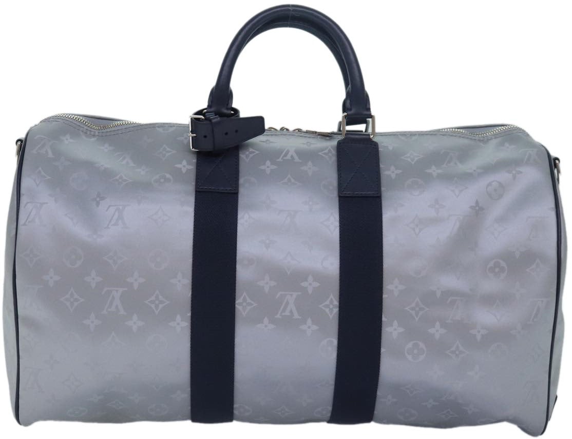 Louis Vuitton Louis Vuitton Keepall Bandouliere Bag Limited Edition Monogram Satellite Canvas 50 Zilver