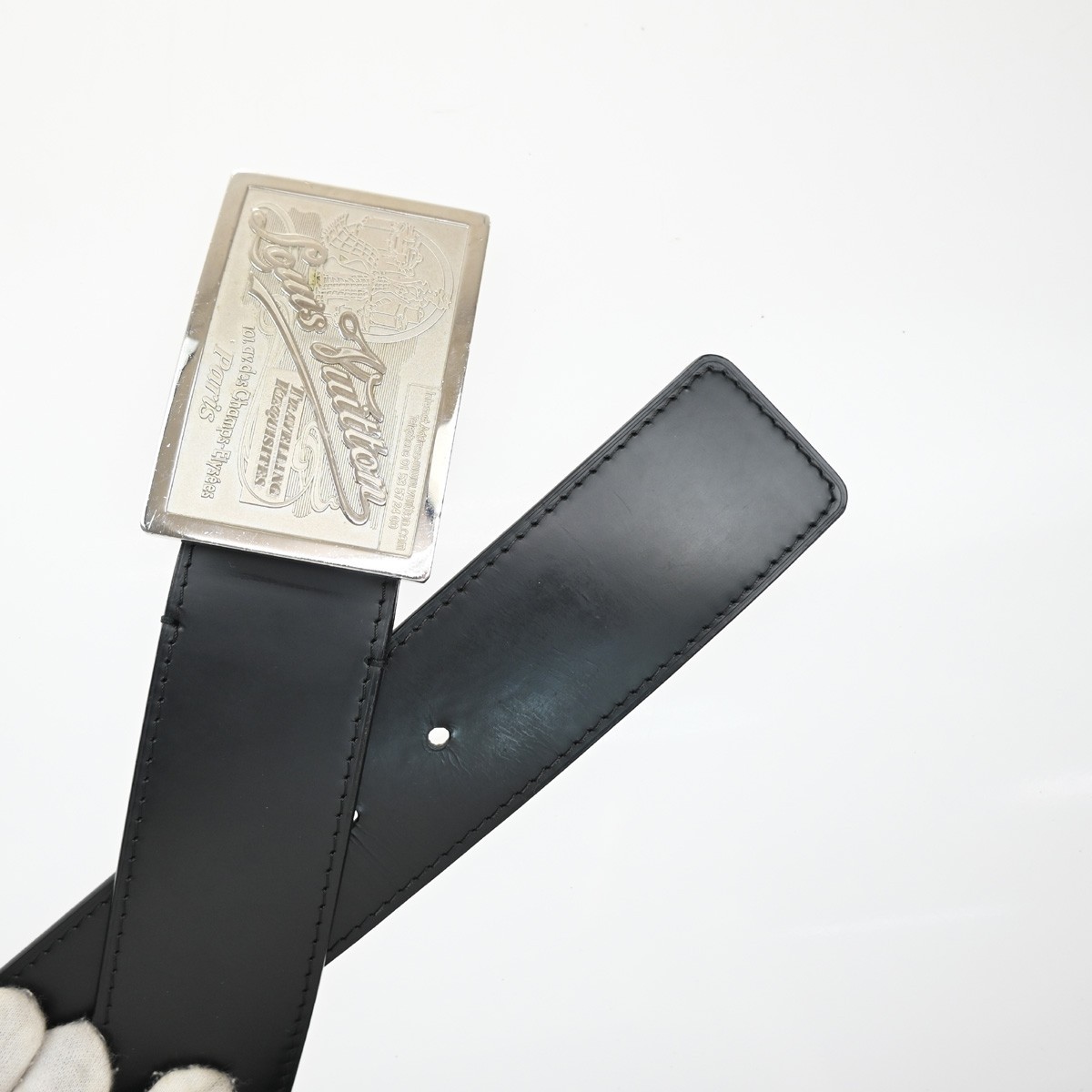 Louis Vuitton Travelling Requisites Belt Leather Wide Zwart
