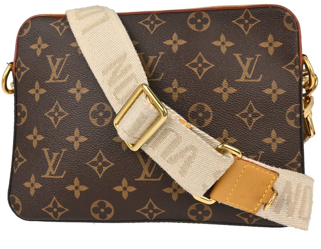 Louis Vuitton Nigo Trio Messenger Limited Edition Stripes Monogram Canvas Bruin