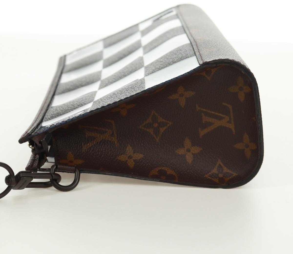 Louis Vuitton Standing Pouch Monogram Chess Coated Canvas and PVC Bruin