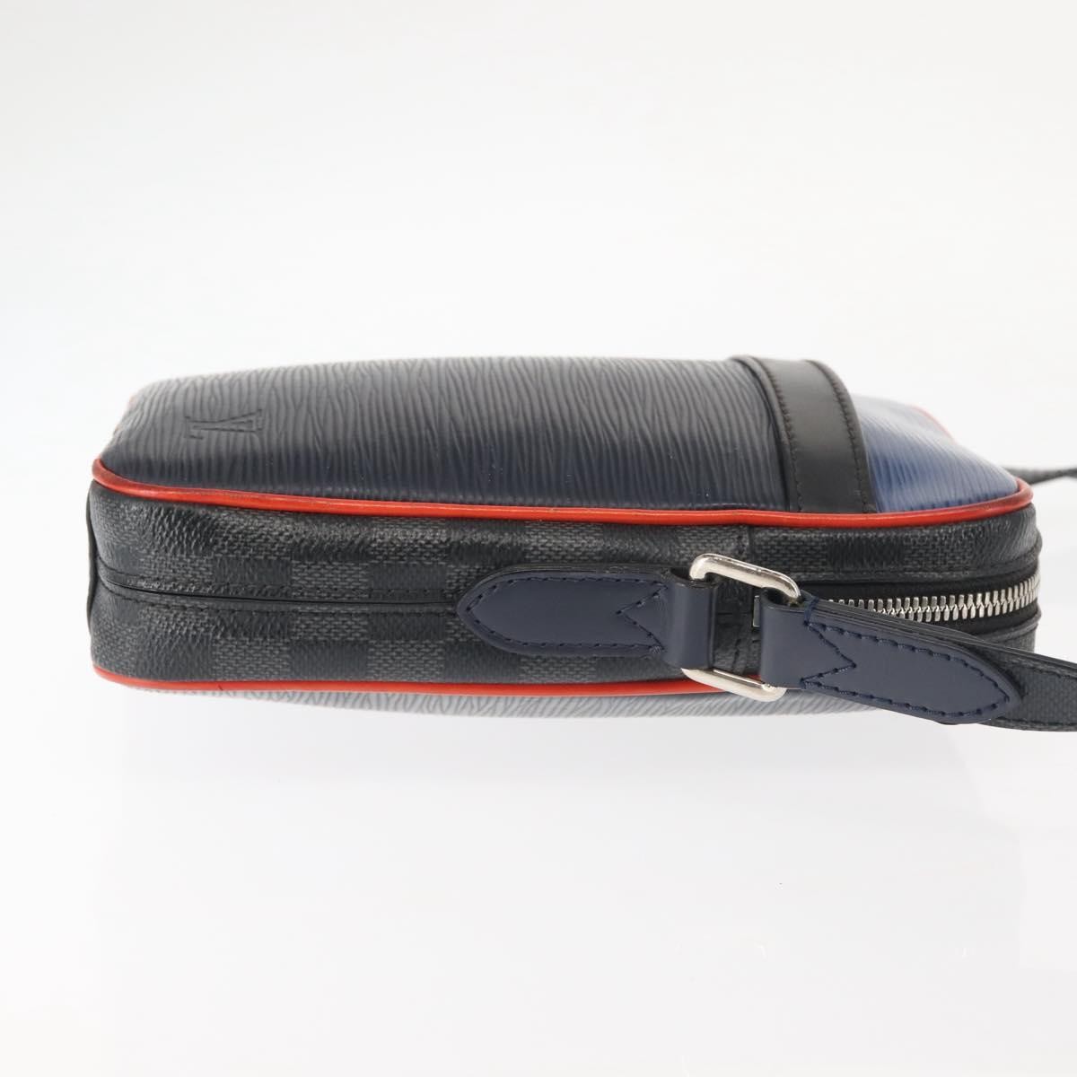 Louis Vuitton Louis Vuitton Danube Handbag Epi Leather Slim Navy