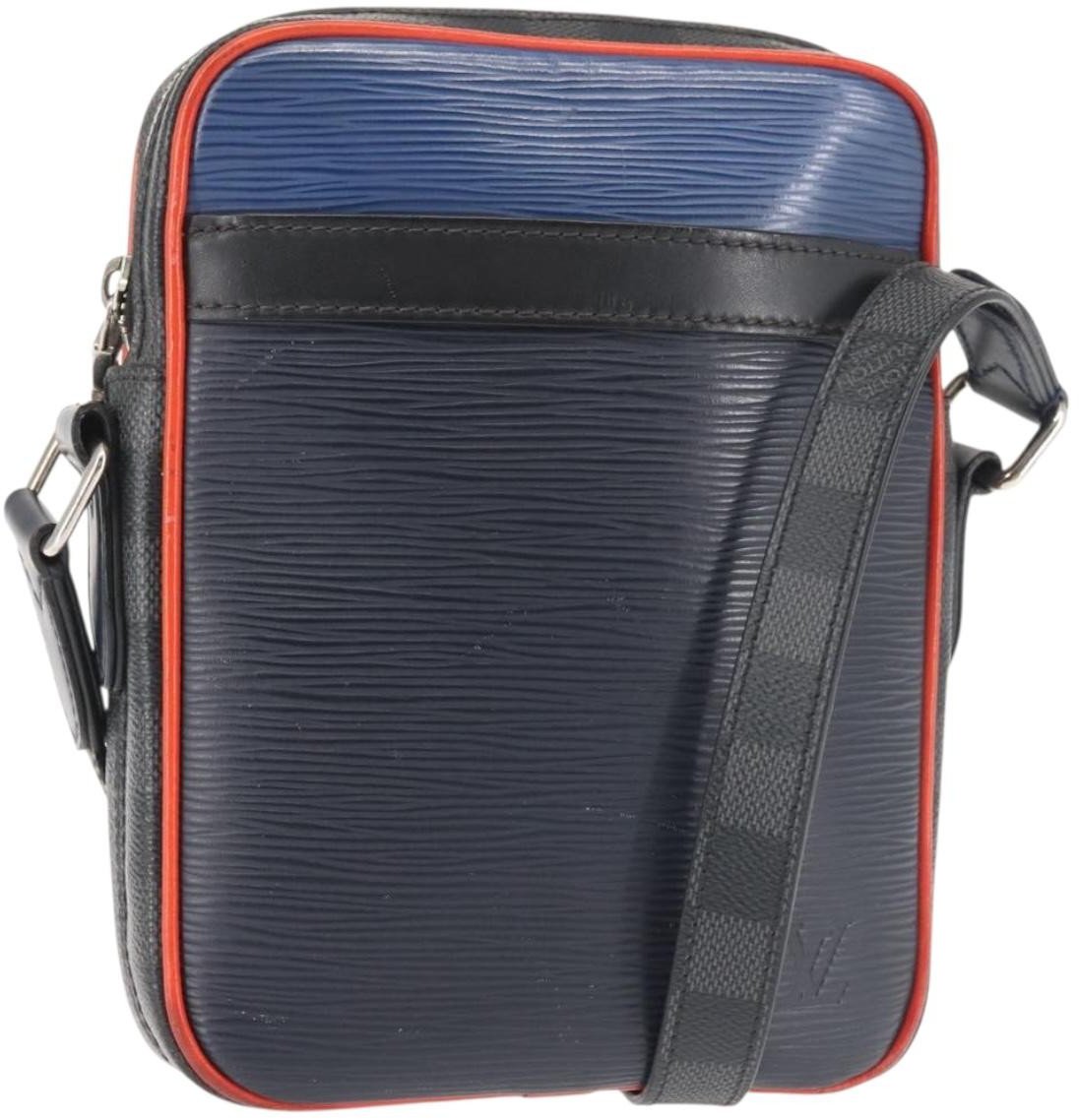 Louis Vuitton Louis Vuitton Danube Handbag Epi Leather Slim Navy