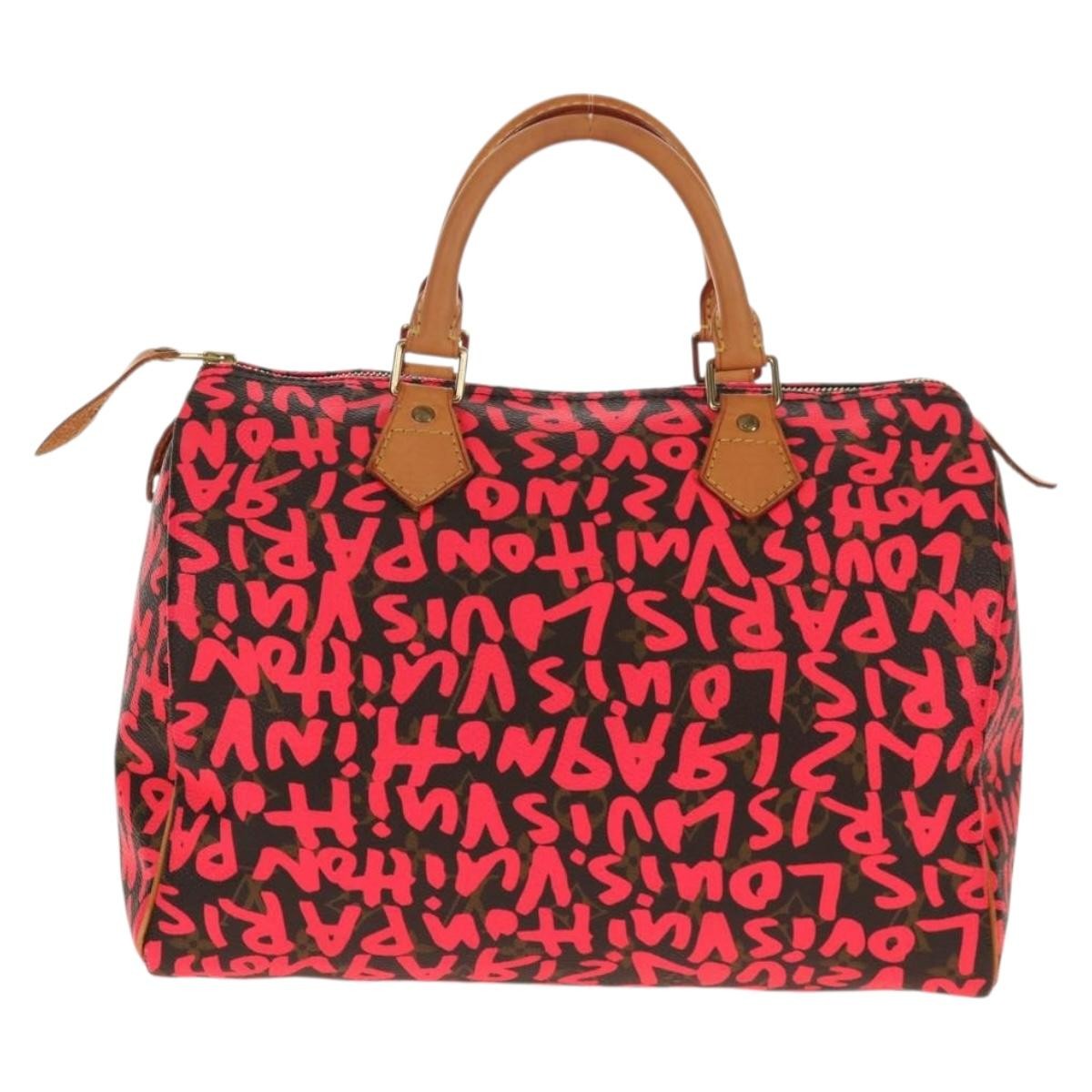 Louis Vuitton Louis Vuitton Speedy Handbag Limited Edition Monogram Graffiti 30 Roze