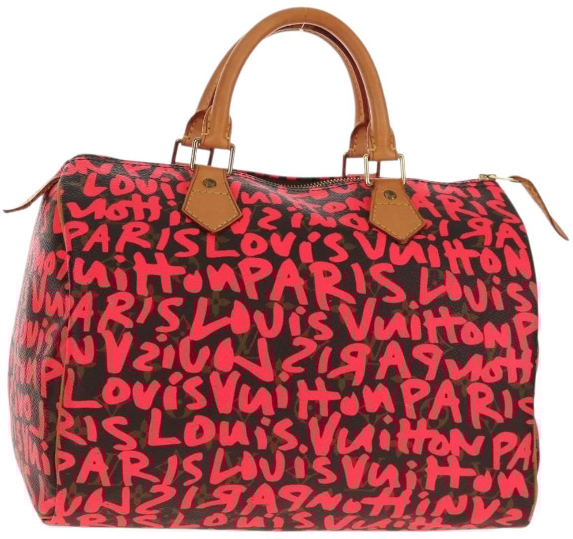 Louis Vuitton Louis Vuitton Speedy Handbag Limited Edition Monogram Graffiti 30 Roze