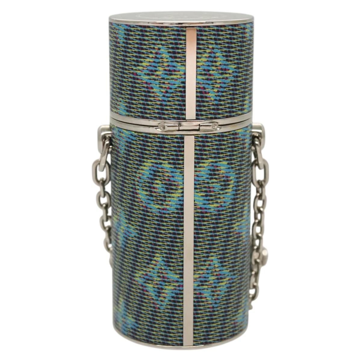 Louis Vuitton Lipstick Case on Chain Damier Monogram LV Pop Canvas Blauw