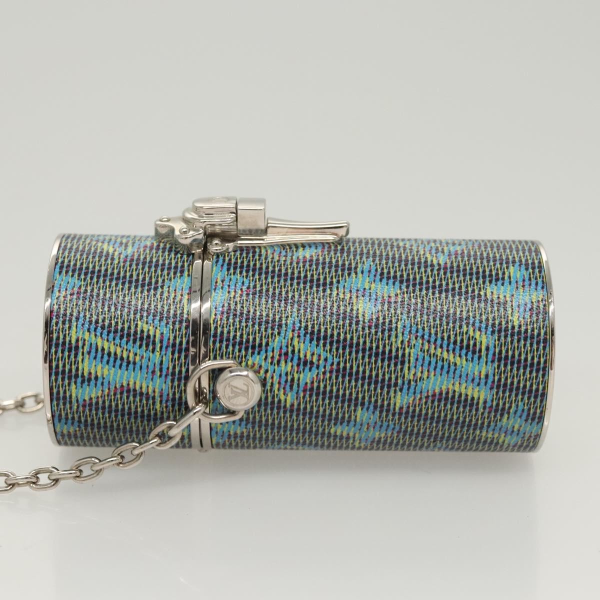 Louis Vuitton Lipstick Case on Chain Damier Monogram LV Pop Canvas Blauw