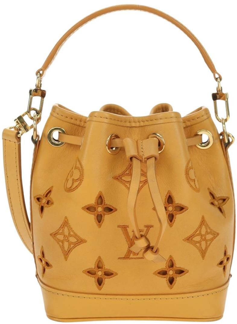 Louis Vuitton Noe NM Handbag Perforated and Embroidered Monogram Leather Nano Geel
