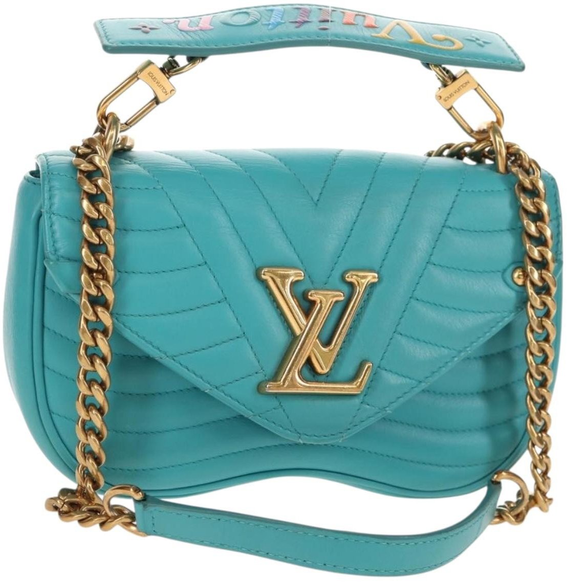 Louis Vuitton Louis Vuitton New Wave Chain Bag Quilted Leather PM Blauw