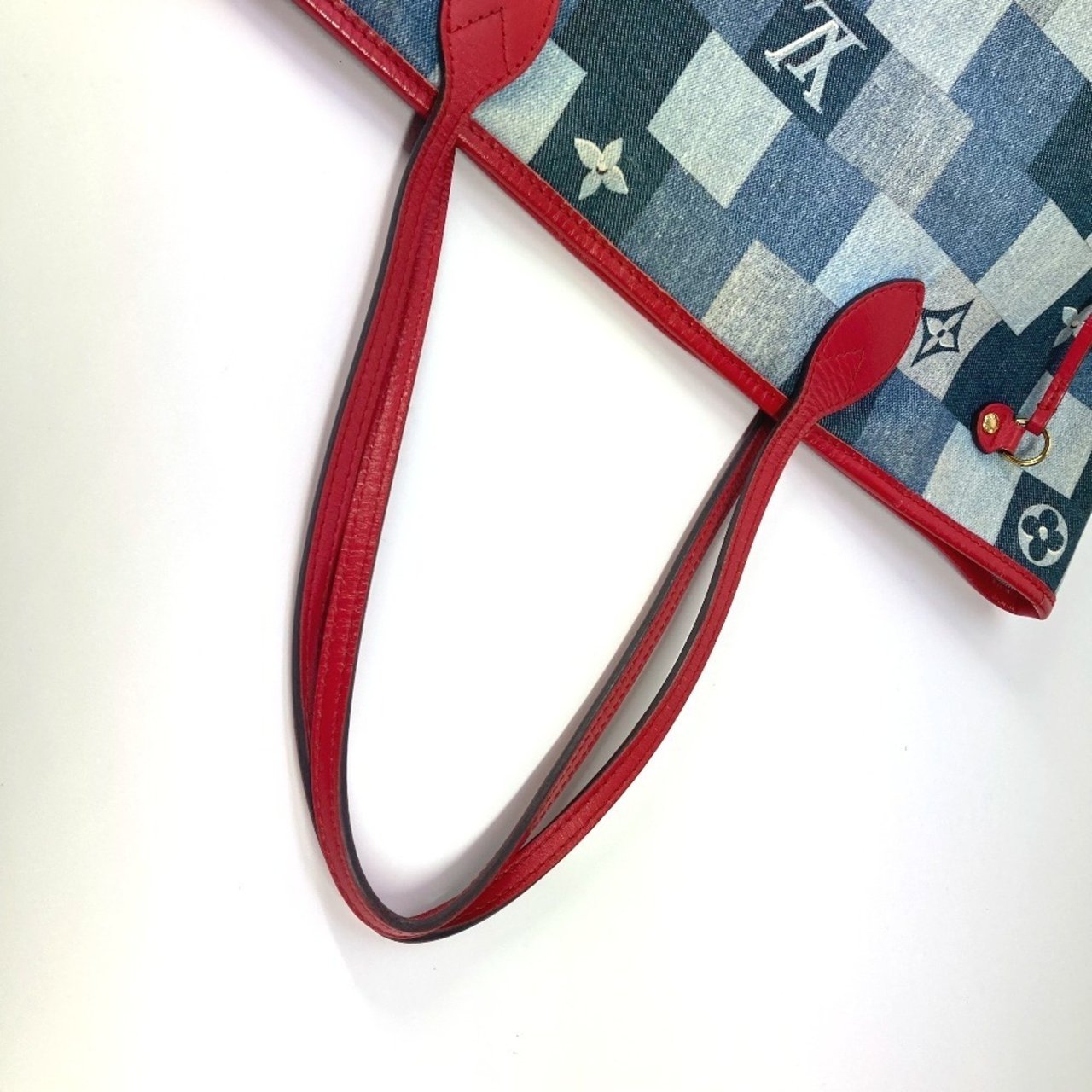 Louis Vuitton Louis Vuitton Neverfull Tote Damier and Monogram Patchwork Denim MM Blauw