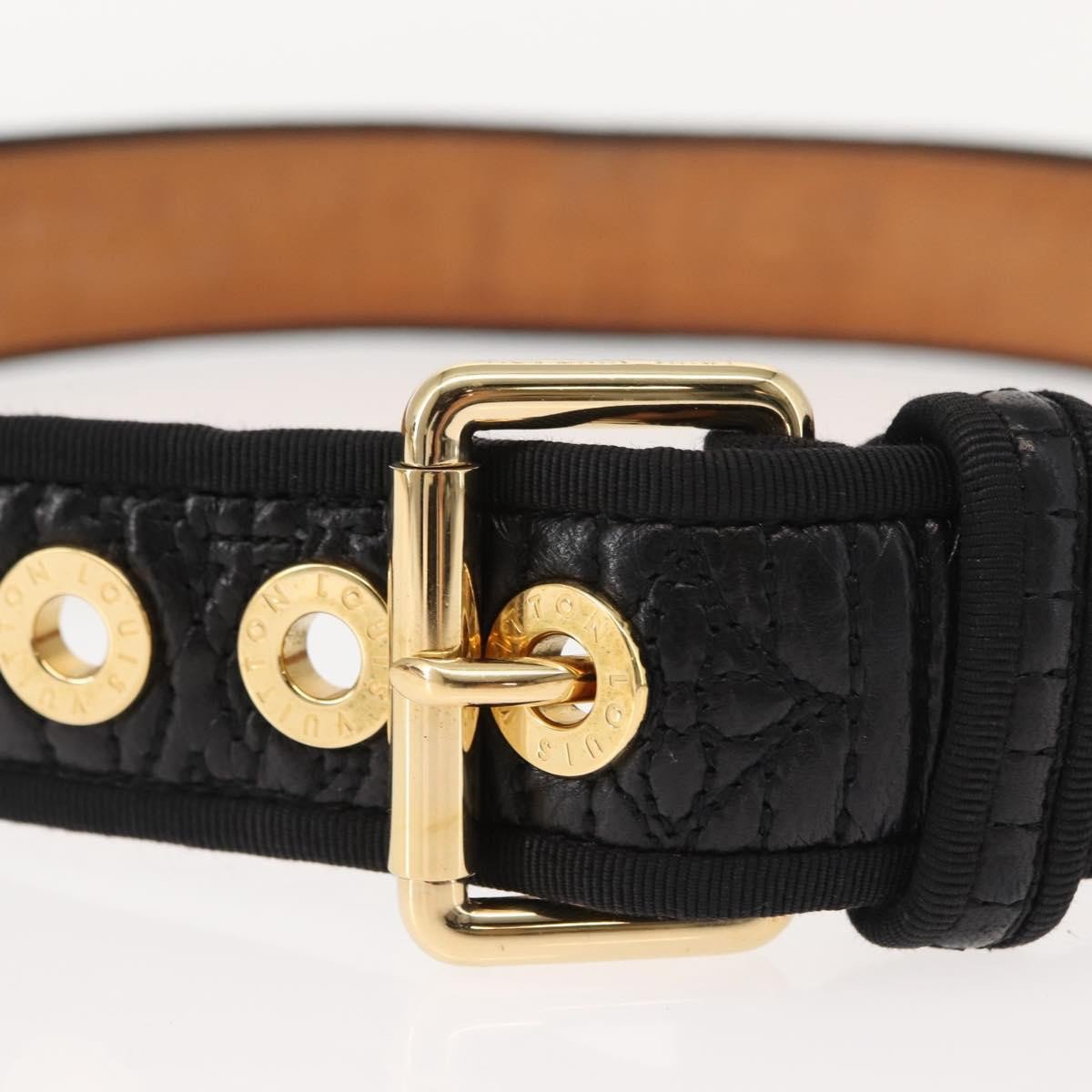 Louis Vuitton Louis Vuitton Buckle Belt Leather Thin Zwart