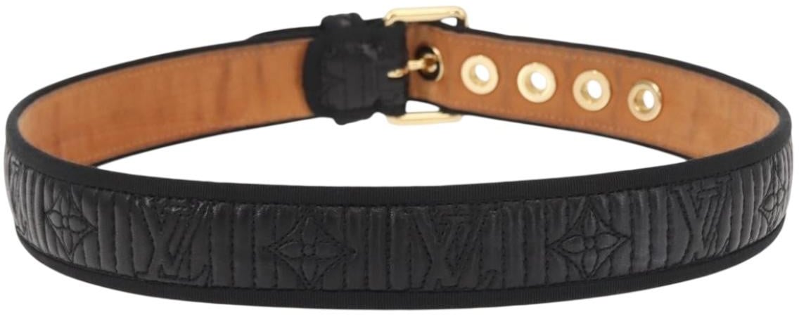 Louis Vuitton Louis Vuitton Buckle Belt Leather Thin Zwart