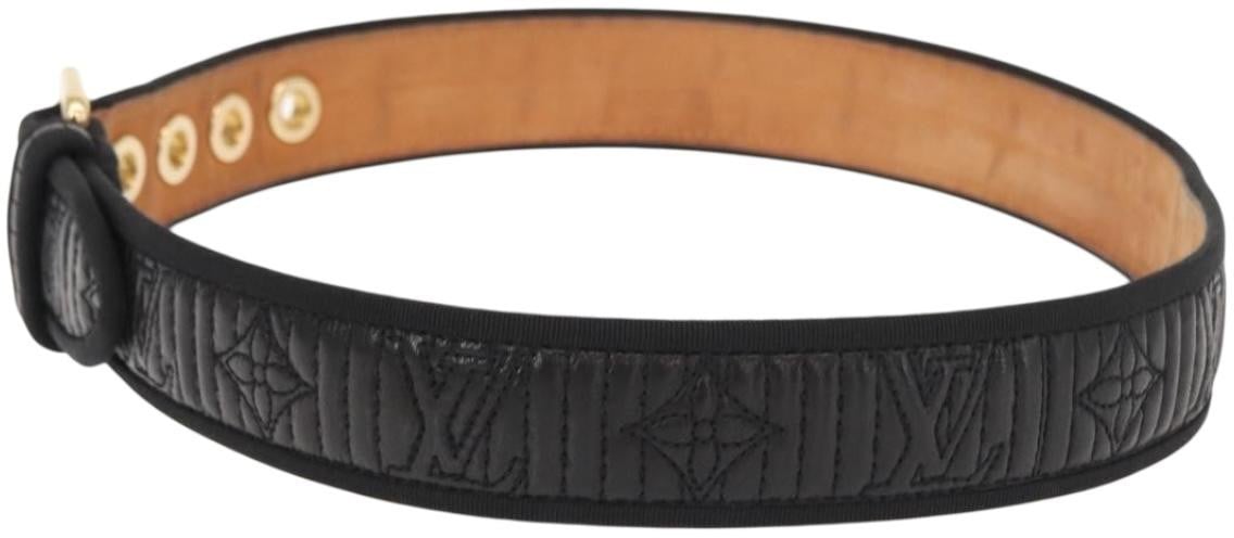 Louis Vuitton Louis Vuitton Buckle Belt Leather Thin Zwart