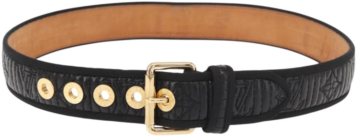 Louis Vuitton Louis Vuitton Buckle Belt Leather Thin Zwart