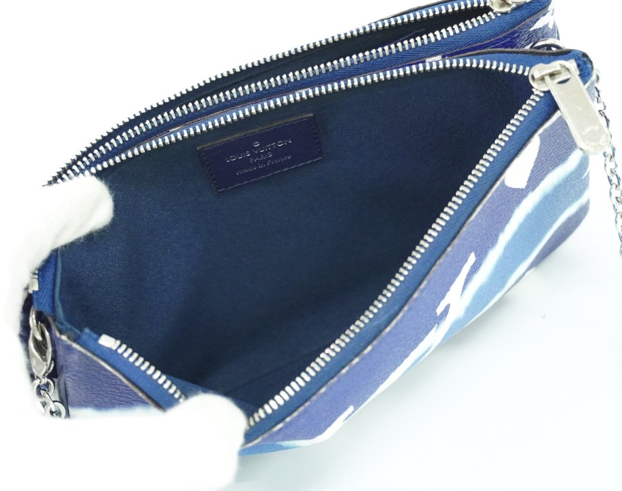 Louis Vuitton Louis Vuitton Double Zip Pochette Limited Edition Escale Monogram Giant Blauw