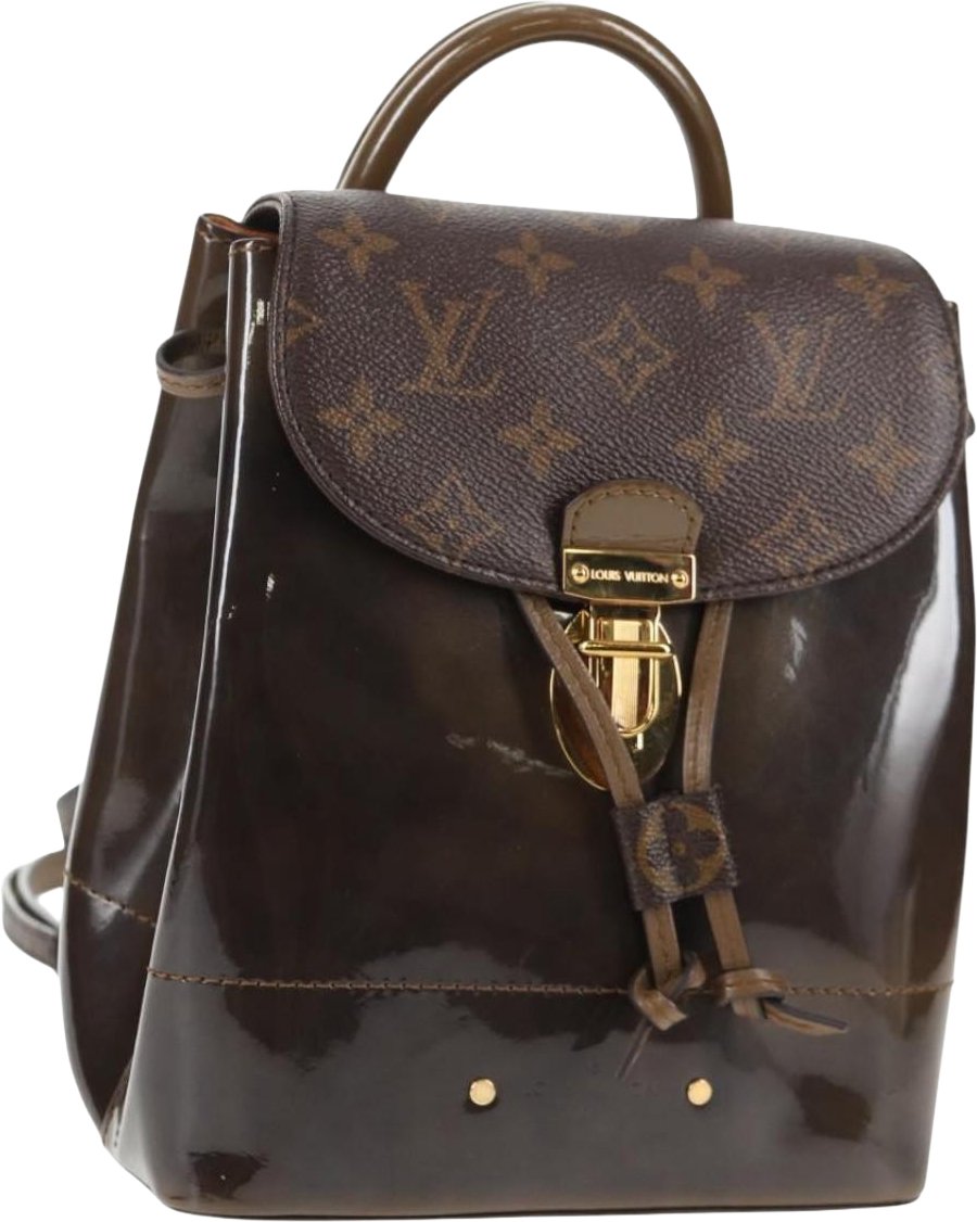 Louis Vuitton Hot Springs Vernis with Monogram Canvas Bruin
