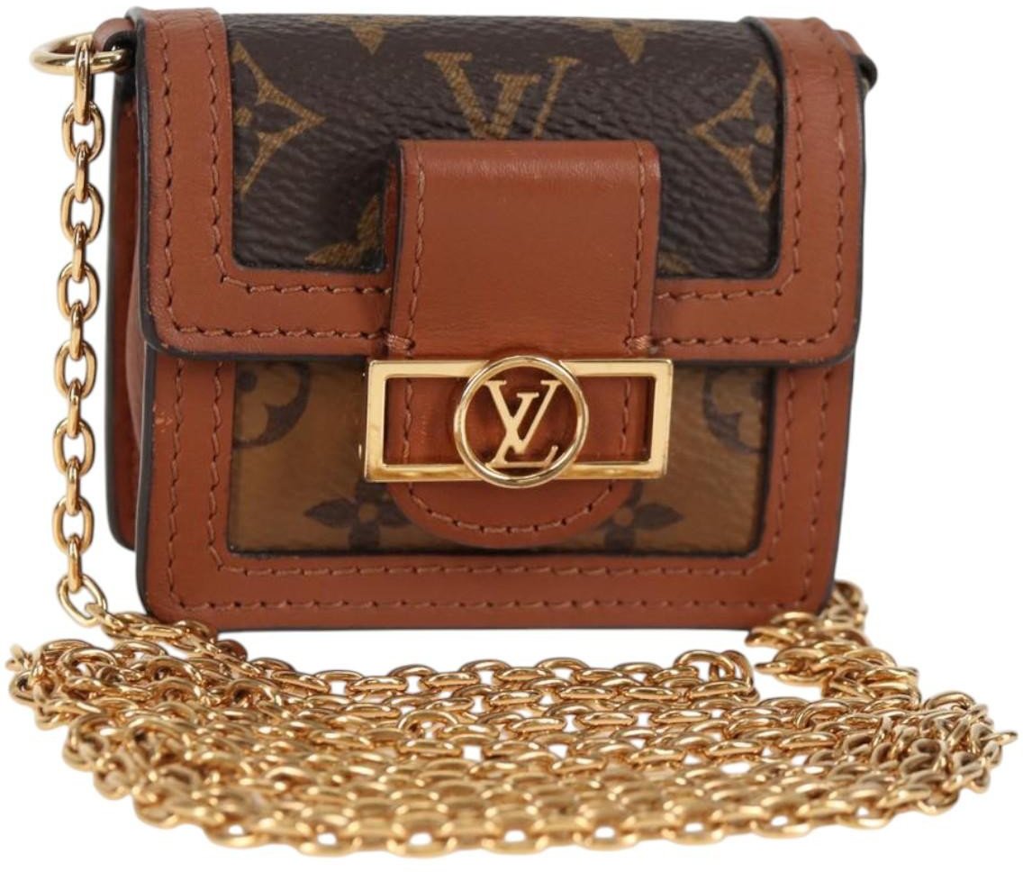 Louis Vuitton Louis Vuitton Dauphine Chain Wallet Reverse Monogram Canvas Small Bruin