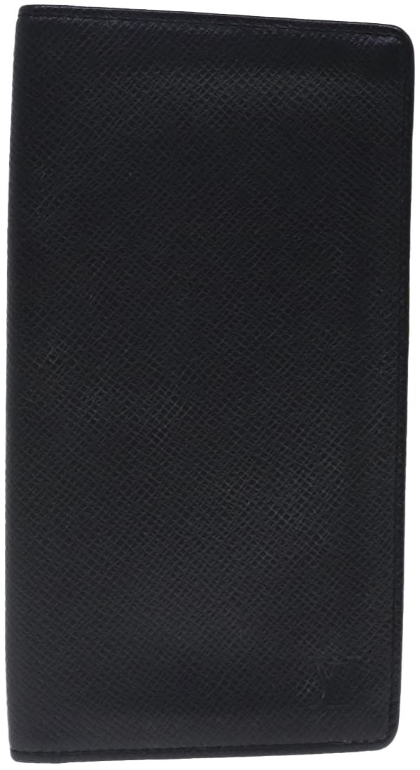 Louis Vuitton Louis Vuitton Porte Cartes Wallet Taiga Leather Zwart