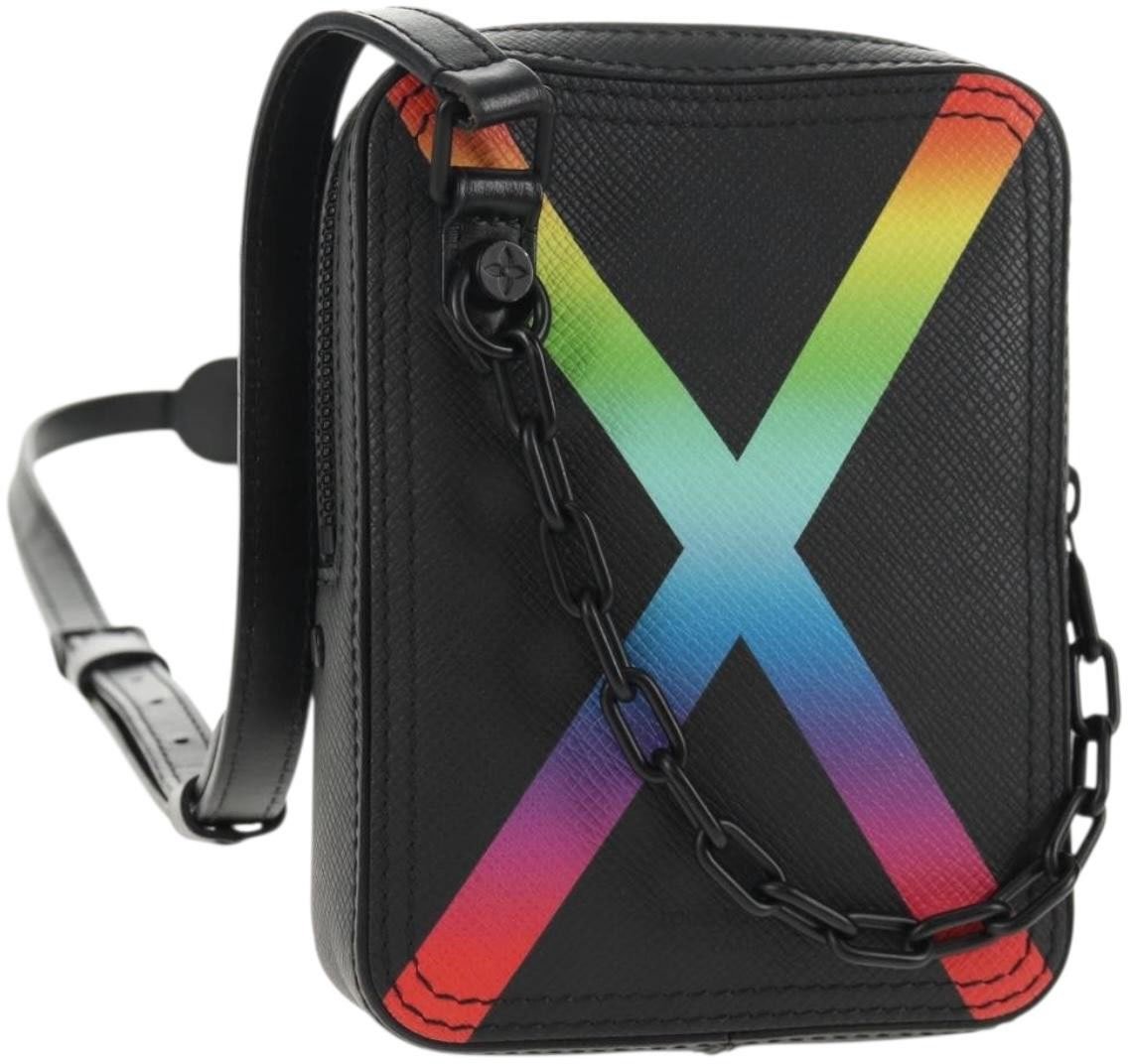 Louis Vuitton Louis Vuitton Danube Messenger Bag Rainbow Taiga Leather Zwart