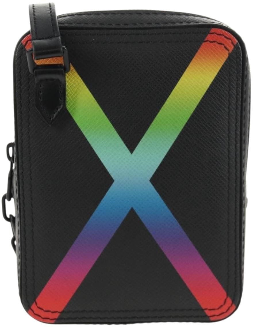 Louis Vuitton Louis Vuitton Danube Messenger Bag Rainbow Taiga Leather Zwart