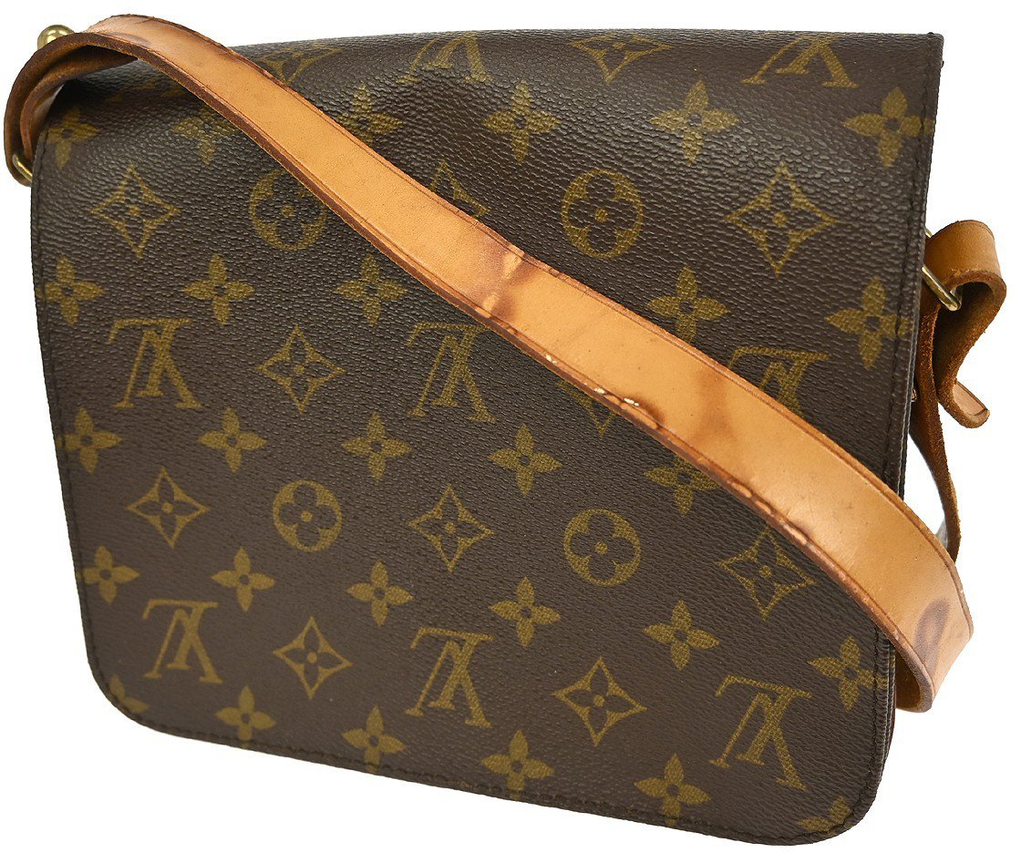 Louis Vuitton Cartouchiere Handbag Monogram Canvas MM Bruin