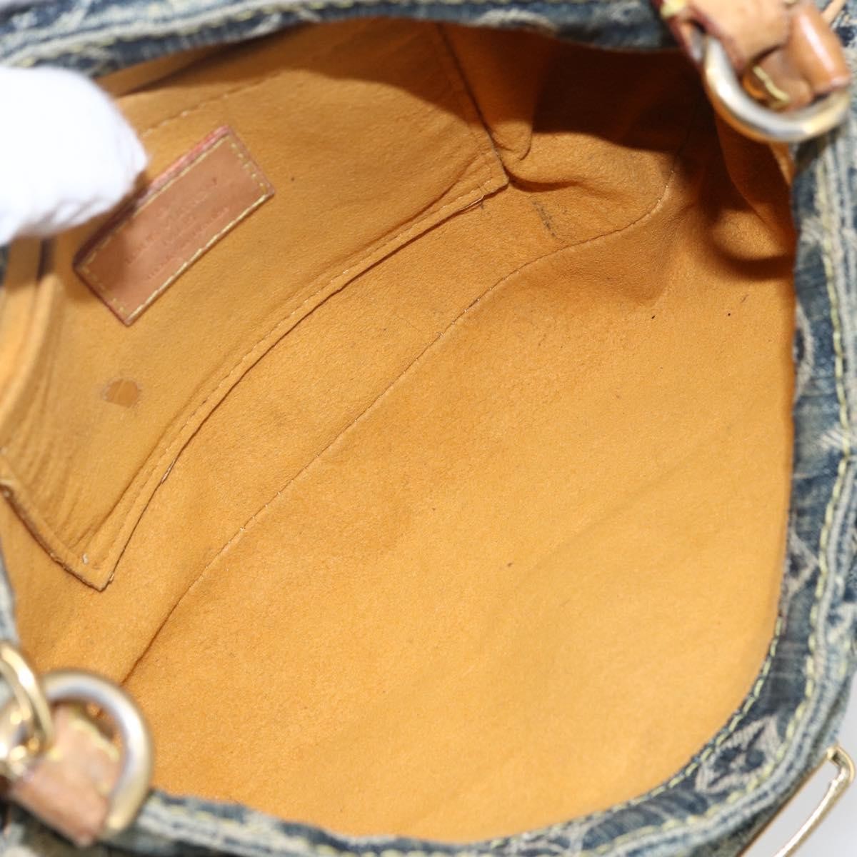 Louis Vuitton Louis Vuitton Pleaty Raye Handbag Striped Monogram Denim Mini Blauw