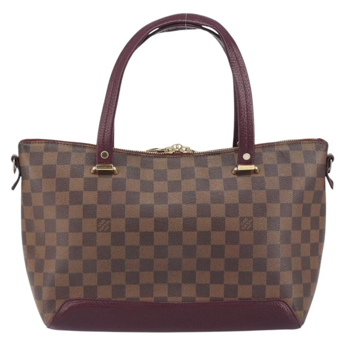 Louis Vuitton Louis Vuitton Hyde Park Handbag Damier with Leather Bruin