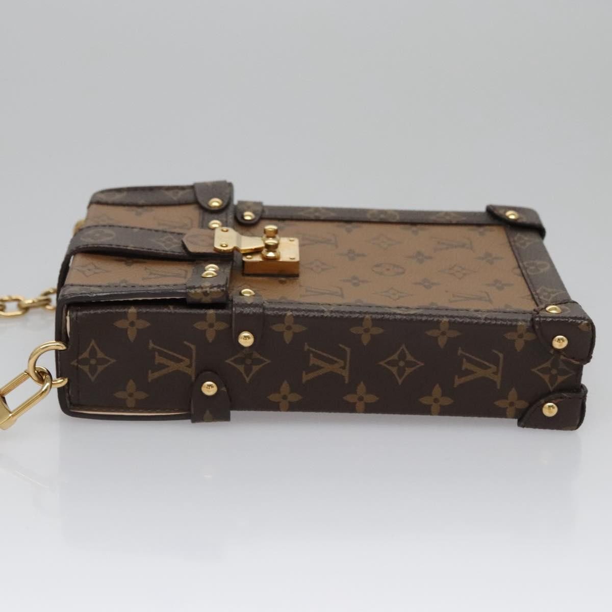 Louis Vuitton Louis Vuitton Vertical Trunk Pochette Reverse Monogram Canvas Bruin