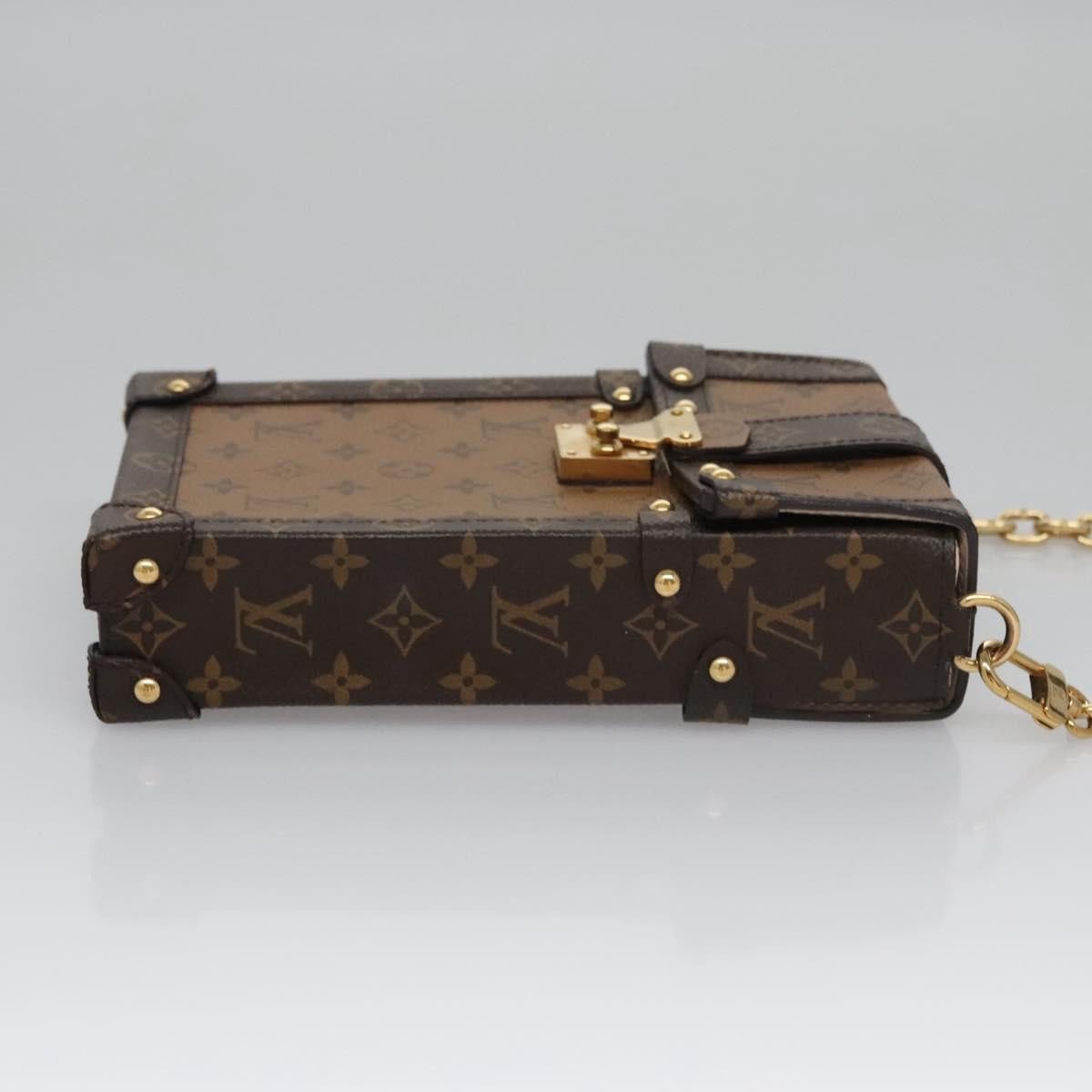 Louis Vuitton Louis Vuitton Vertical Trunk Pochette Reverse Monogram Canvas Bruin