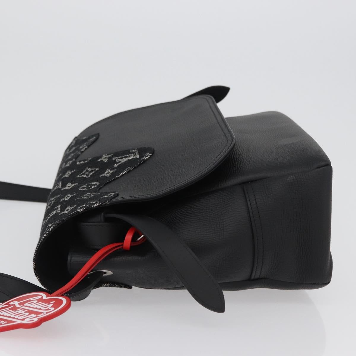 Louis Vuitton Louis Vuitton Nigo Besace Tokyo Messenger Bag Monogram Denim and Taurillon Leather Zwart