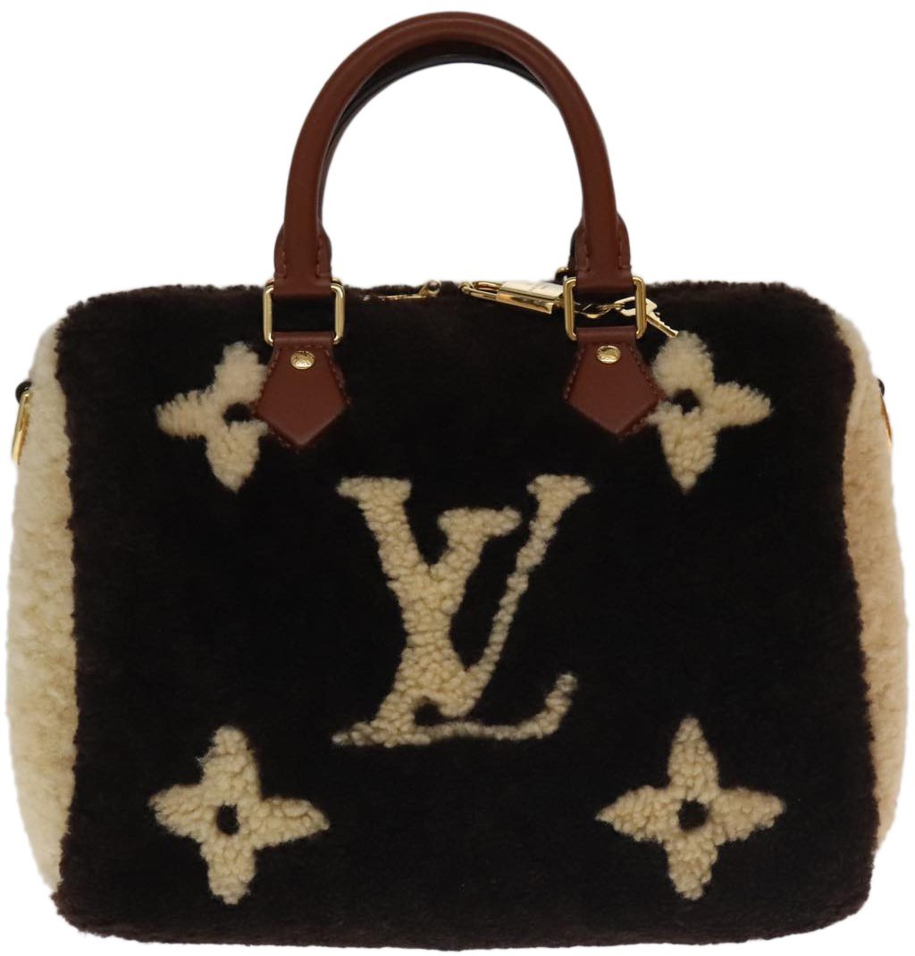 Louis Vuitton Speedy Bandouliere Bag Monogram Giant Teddy Fleece 25 Bruin