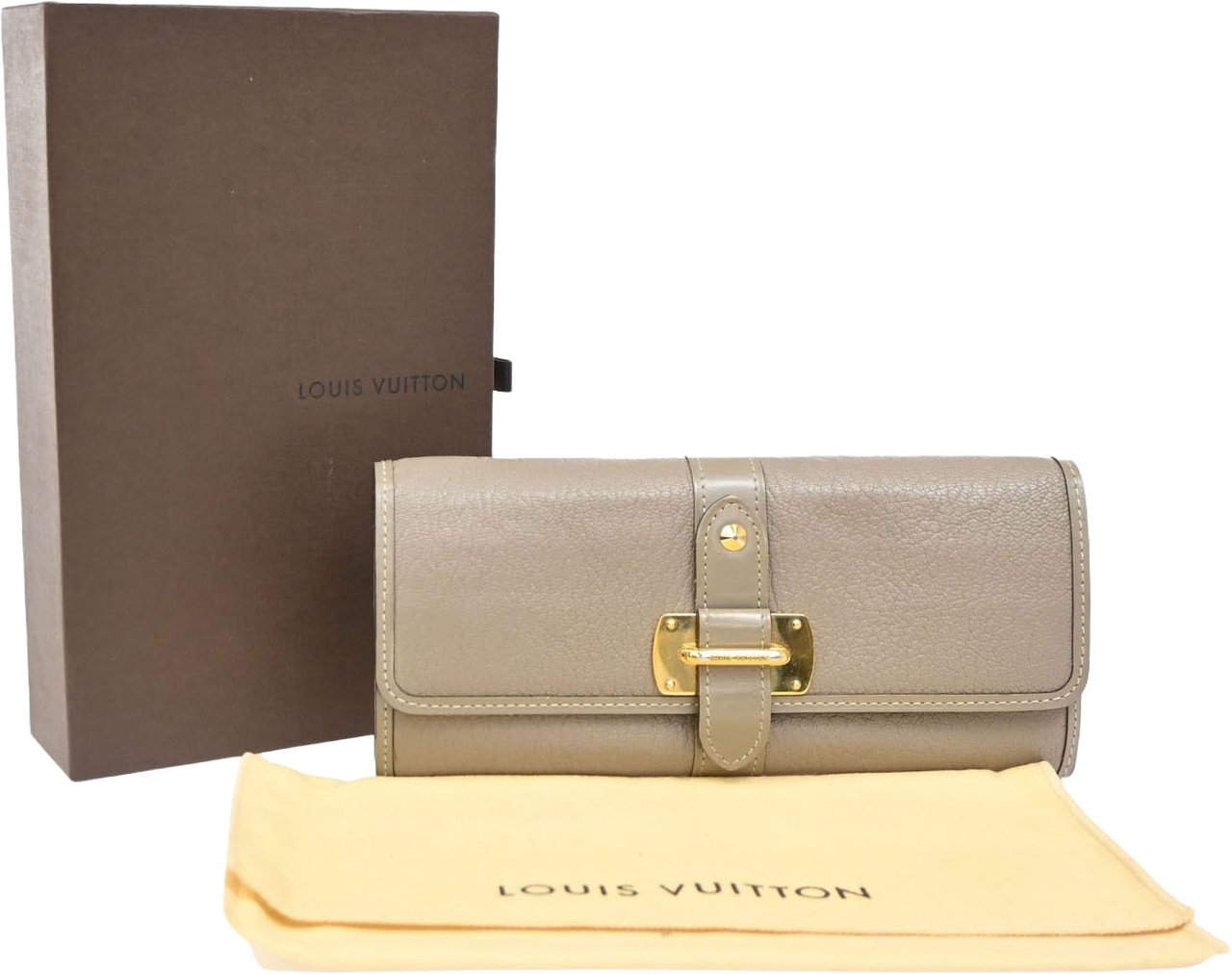 Louis Vuitton Louis Vuitton Suhali Le Favori Wallet Leather Grijs