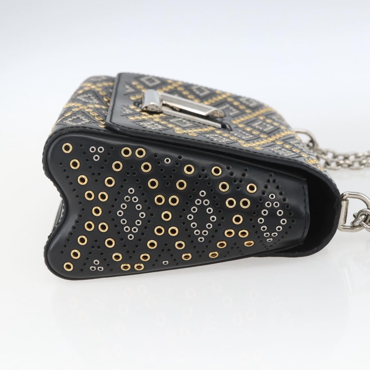 Louis Vuitton Louis Vuitton Twist Handbag Limited Edition Grommet Embellished Leather MM Zwart