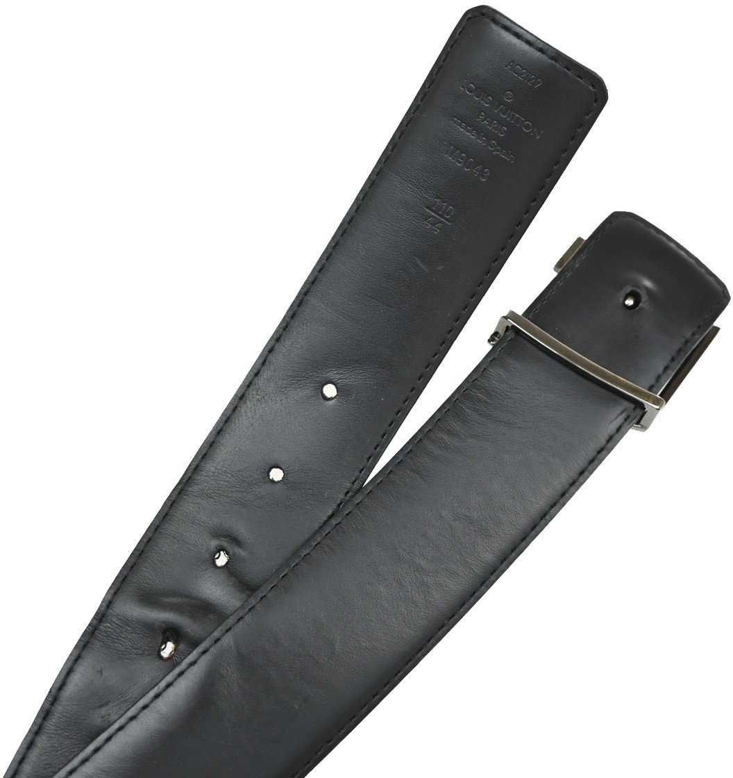 Louis Vuitton Louis Vuitton LV Initiales Belt Monogram Eclipse Leather Zwart