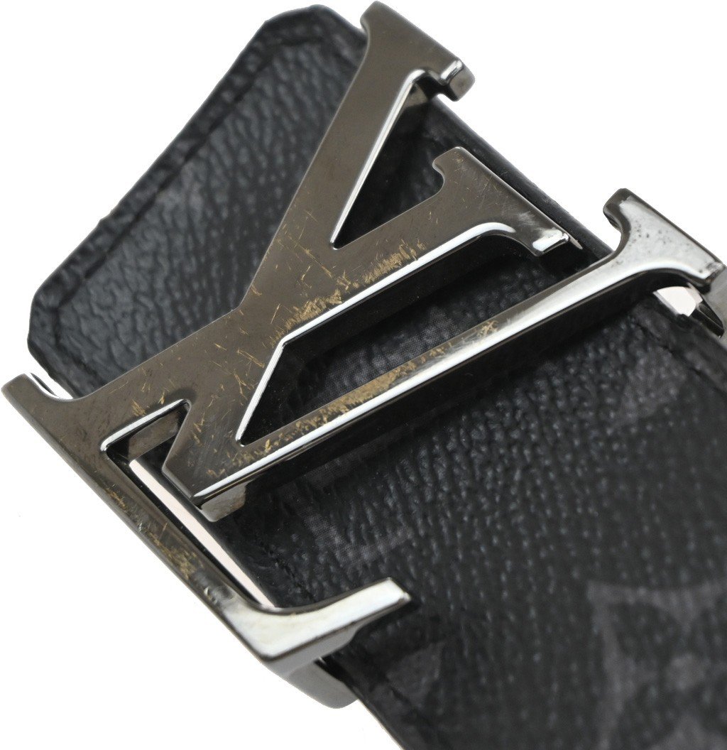 Louis Vuitton Louis Vuitton LV Initiales Belt Monogram Eclipse Leather Zwart