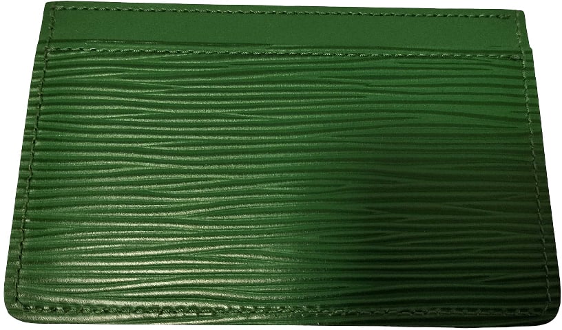 Louis Vuitton Louis Vuitton Card holder Epi Epi leather mini Groen