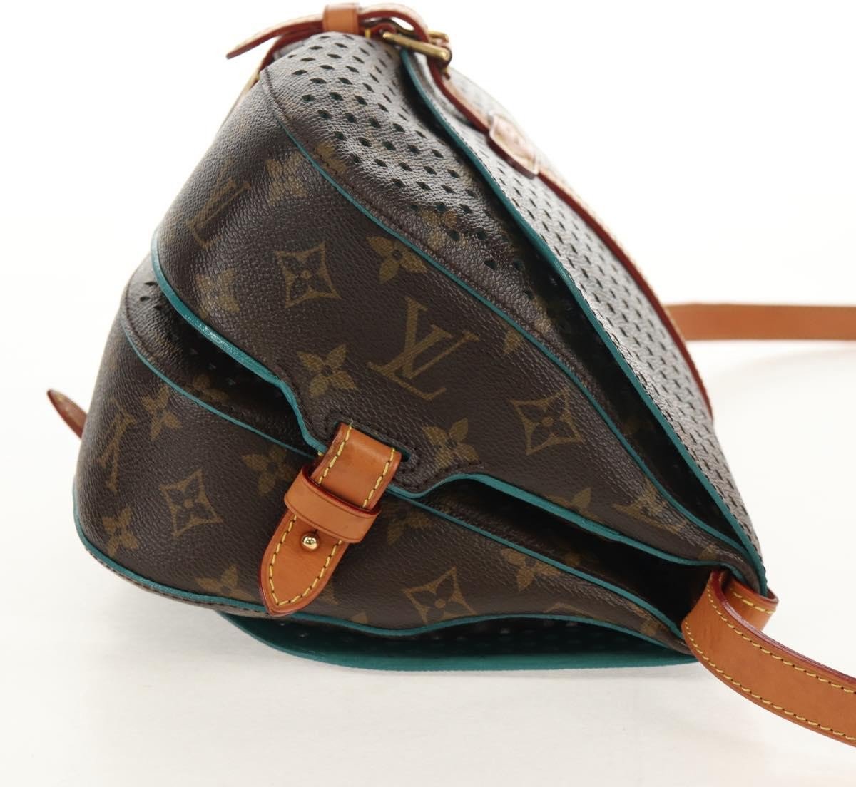 Louis Vuitton Louis Vuitton Flore Saumur Handbag Perforated Monogram Canvas Bruin
