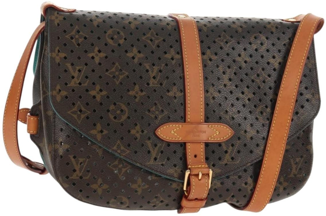 Louis Vuitton Louis Vuitton Flore Saumur Handbag Perforated Monogram Canvas Bruin