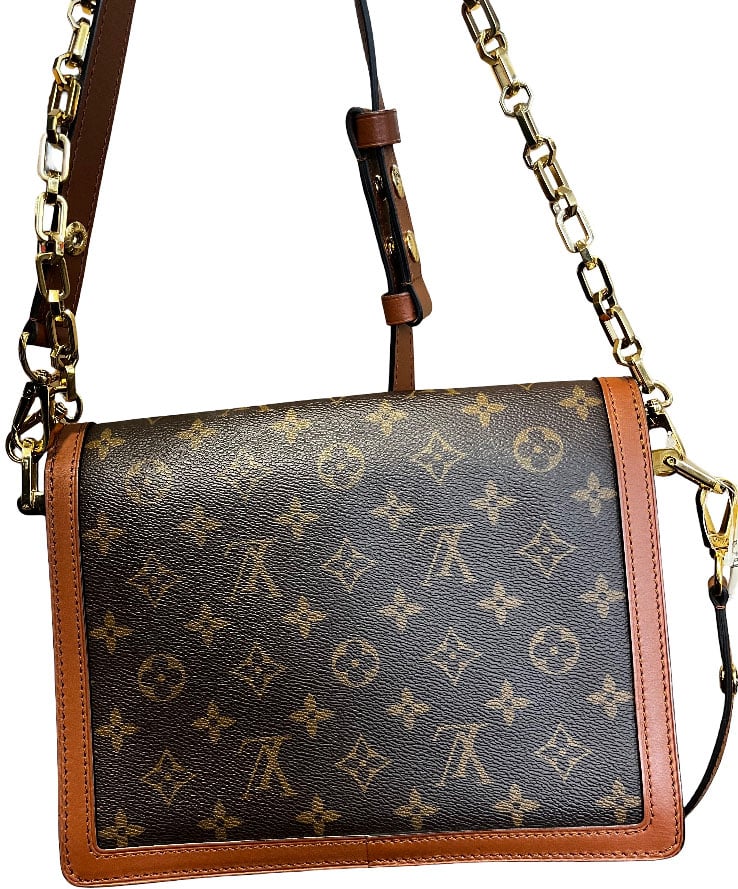 Louis Vuitton Louis Vuitton Dauphine Shoulder Bag Reverse Monogram Canvas MM Bruin