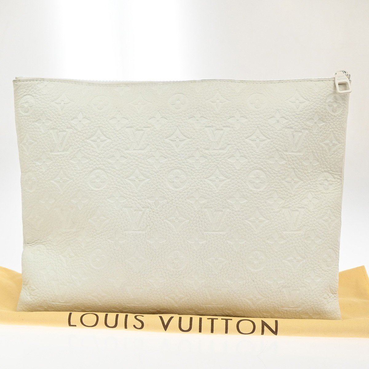 Louis Vuitton Louis Vuitton A4 Pouch Monogram Taurillon Leather Wit