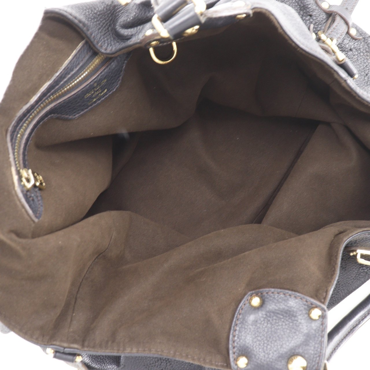 Louis Vuitton L Hobo Mahina Leather Zwart